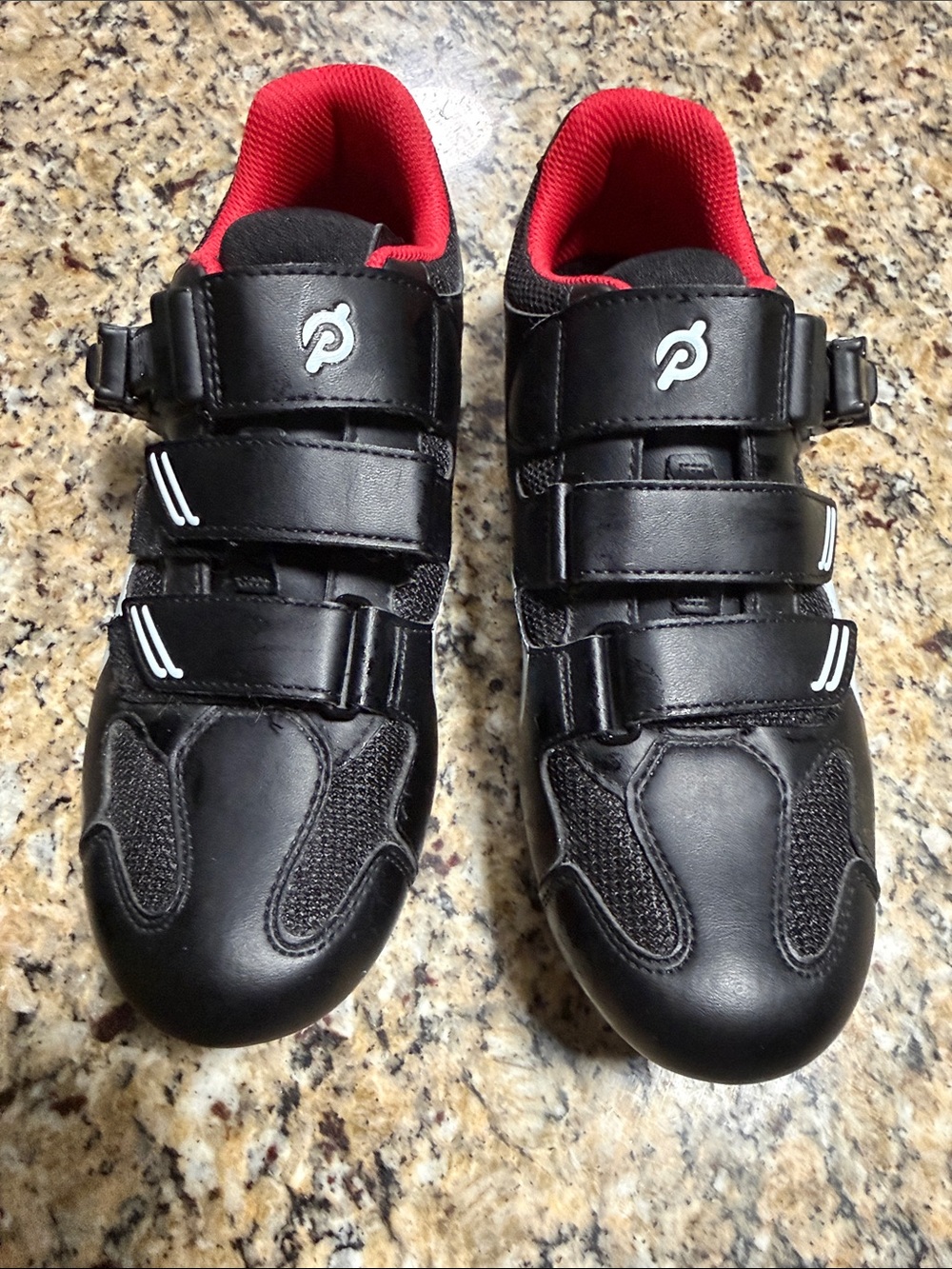 Peloton Black and Red cycling shoes